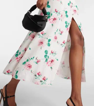 Alessandra Rich Floral silk midi dress | Thumbnail 4