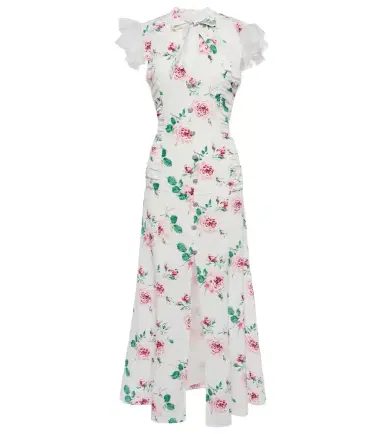 Alessandra Rich Floral silk midi dress | Thumbnail 1