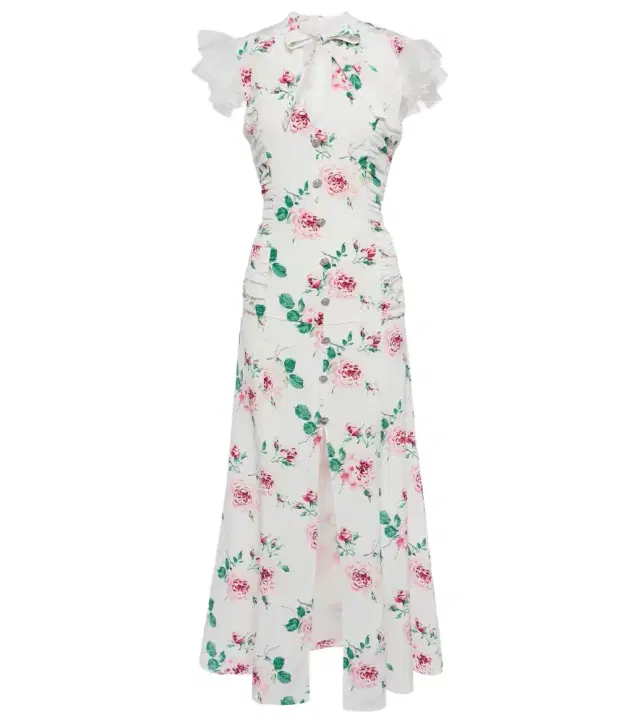 Alessandra Rich Floral silk midi dress