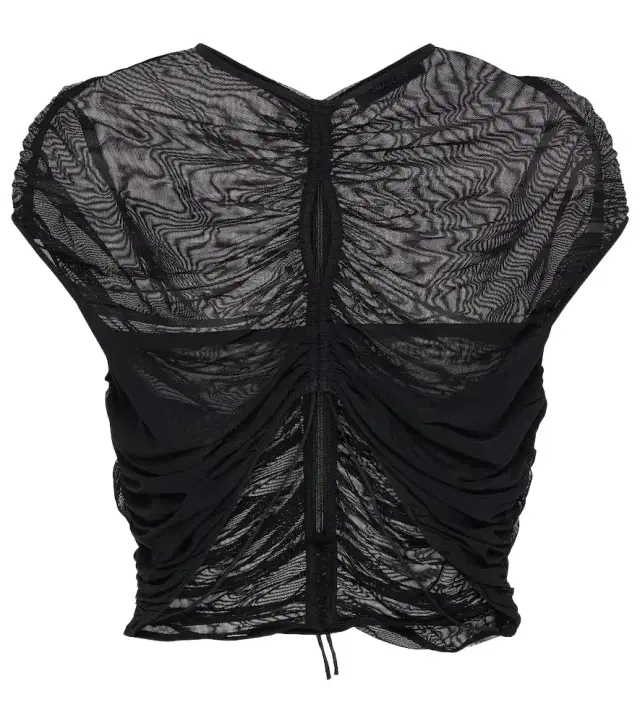 Mugler Cutout mesh crop top