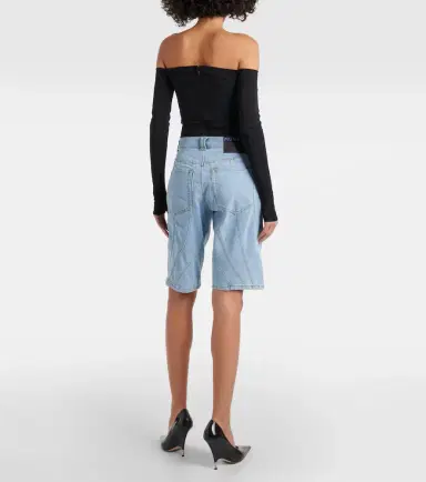 Mugler Spiral wide-leg denim shorts | Thumbnail 2