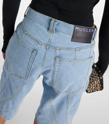 Mugler Spiral wide-leg denim shorts | Thumbnail 3