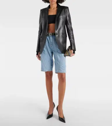 Mugler Spiral wide-leg denim shorts | Thumbnail 6