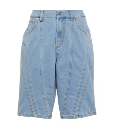 Mugler Spiral wide-leg denim shorts | Thumbnail 1