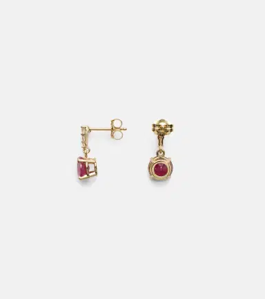 STONE AND STRAND 14kt gold earrings with rubies and diamonds | Thumbnail 2 STONE AND STRAND 14kt gold earrings with rubies and diamonds | Thumbnail 2