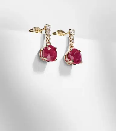 STONE AND STRAND 14kt gold earrings with rubies and diamonds | Thumbnail 5 STONE AND STRAND 14kt gold earrings with rubies and diamonds | Thumbnail 5
