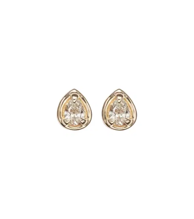Stone and Strand Birthstone Bonbon 14kt gold earrings with diamonds