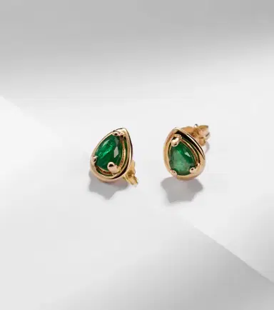 STONE AND STRAND Birthstone Bonbon 14kt gold earrings with emeralds | Thumbnail 5