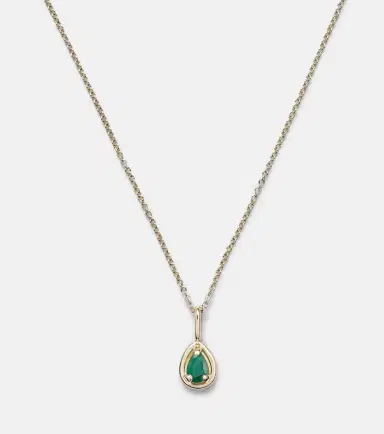 STONE AND STRAND Bonbon 14kt gold pendant necklace with emerald | Thumbnail 6 STONE AND STRAND Bonbon 14kt gold pendant necklace with emerald | Thumbnail 6
