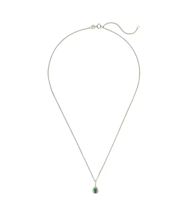 Stone and Strand Bonbon 14kt gold pendant necklace with emerald