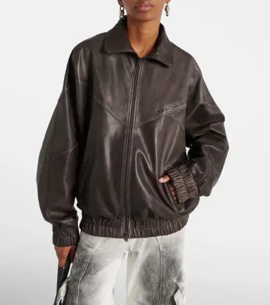 Acne Studios Letty leather bomber jacket | Thumbnail 4 Acne Studios Letty leather bomber jacket | Thumbnail 4