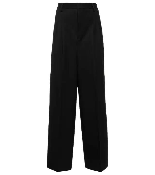 Ami Paris High-rise wool wide-leg pants