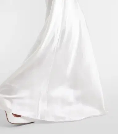 Rodarte Bridal floral-appliqué lace-trimmed silk gown | Thumbnail 2