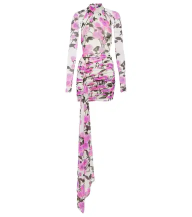 David Koma Floral ruched minidress | Thumbnail 1 David Koma Floral ruched minidress | Thumbnail 1