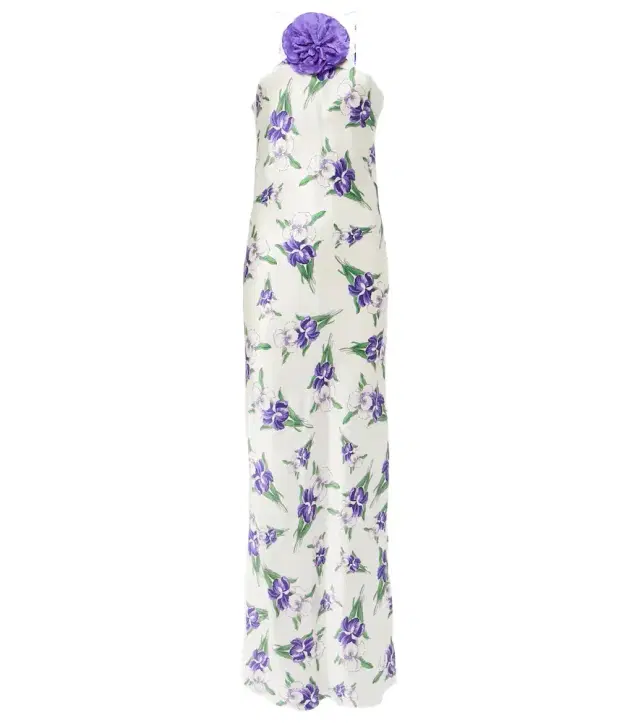 Rodarte Floral-appliqué silk gown