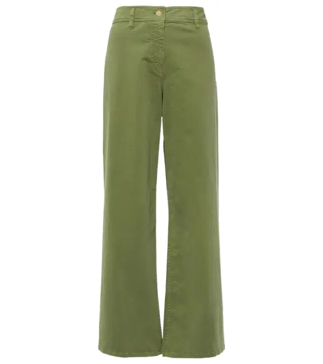 Megan high-rise cotton wide-leg pants