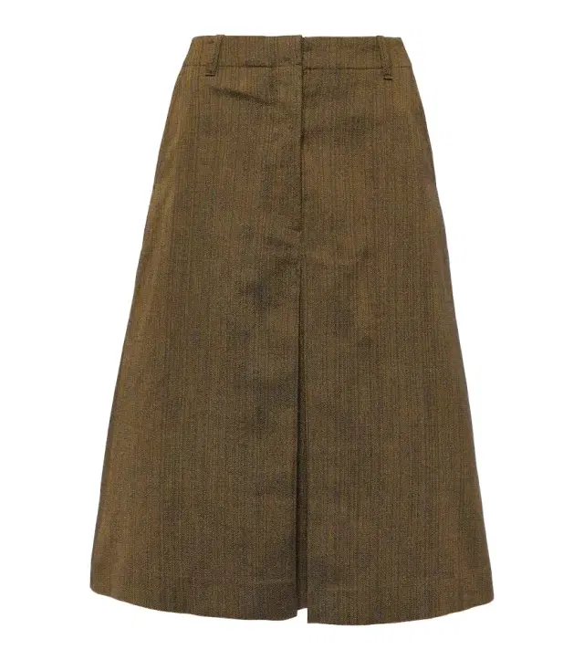 Dries Van Noten Cotton and silk-blend midi skirt