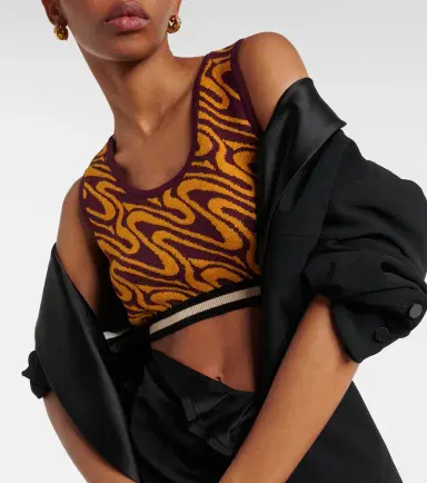 Dries Van Noten Jacquard crop top | Thumbnail 4