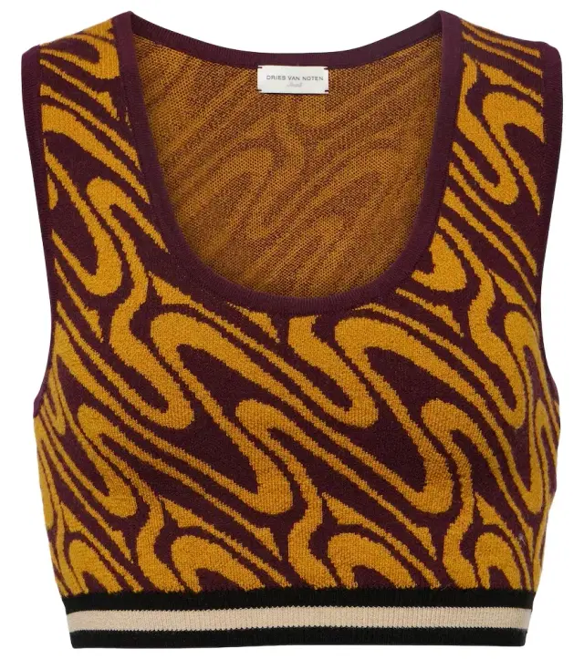 Dries Van Noten Jacquard crop top