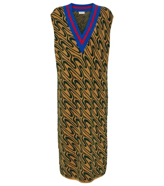 Dries Van Noten Intarsia midi dress