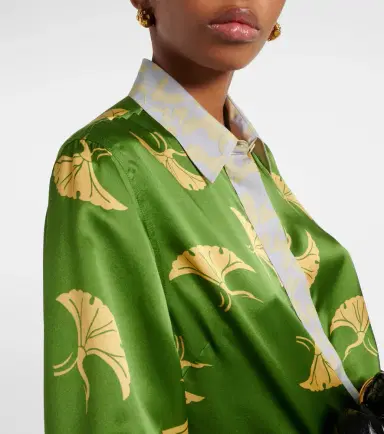 Dries Van Noten Printed silk-blend satin shirt | Thumbnail 3