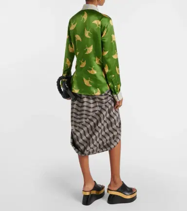 Dries Van Noten Printed silk-blend satin shirt | Thumbnail 4