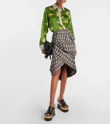 Dries Van Noten Printed silk-blend satin shirt | Thumbnail 5
