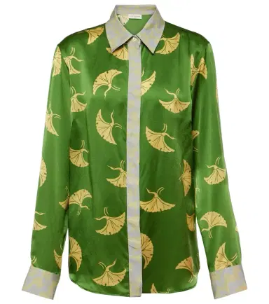 Dries Van Noten Printed silk-blend satin shirt | Thumbnail 1