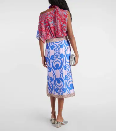 Dries Van Noten Printed silk twill wrap skirt | Thumbnail 3