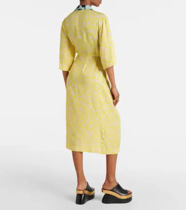 Dries Van Noten Printed wrap midi dress | Thumbnail 3