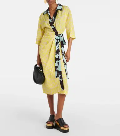 Dries Van Noten Printed wrap midi dress | Thumbnail 5