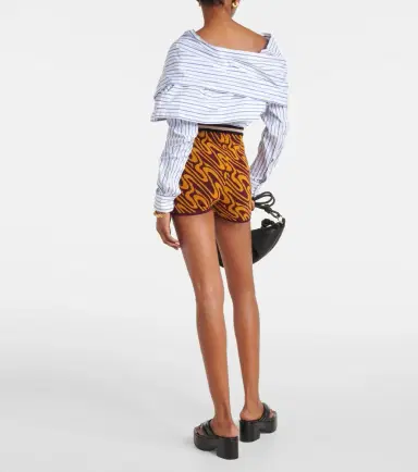 Dries Van Noten High-rise jacquard shorts | Thumbnail 4