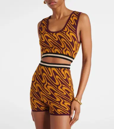Dries Van Noten High-rise jacquard shorts | Thumbnail 5