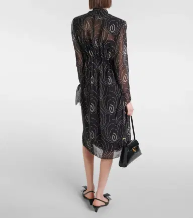 Prada Printed georgette midi dress | Thumbnail 7