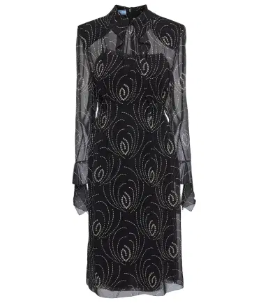 Prada Printed georgette midi dress | Thumbnail 1