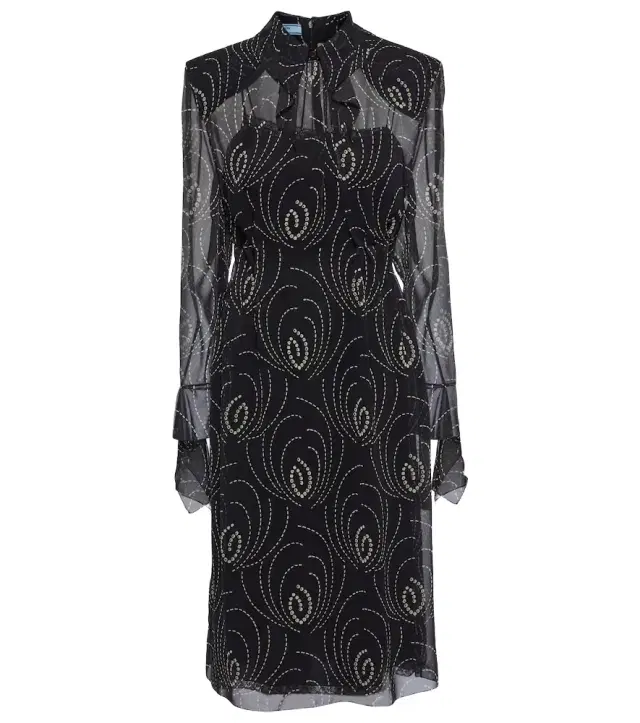 Printed georgette midi dress