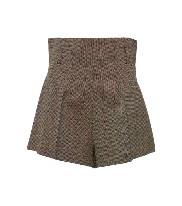 Pinstripe high-rise wool shorts