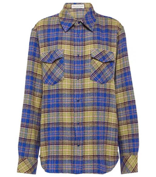 God's True Cashmere Tartan cashmere shirt
