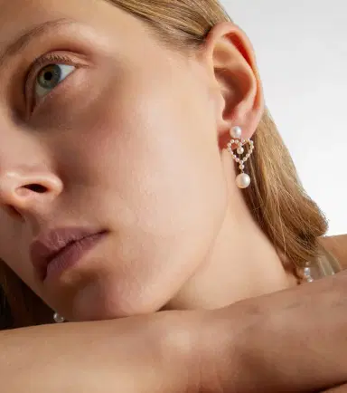 Sophie Bille Brahe Pearl Heart 14kt gold pendant earrings with pearls | Thumbnail 5 Sophie Bille Brahe Pearl Heart 14kt gold pendant earrings with pearls | Thumbnail 5