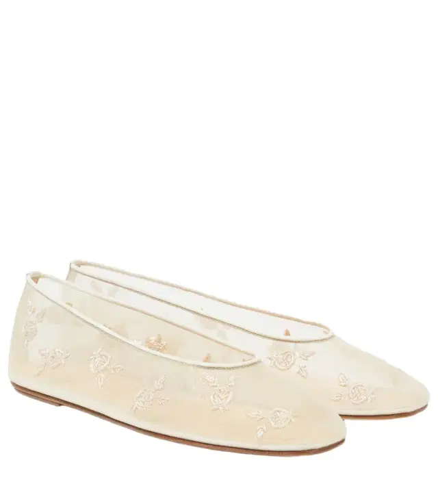Magda Butrym Embroidered mesh ballet flats