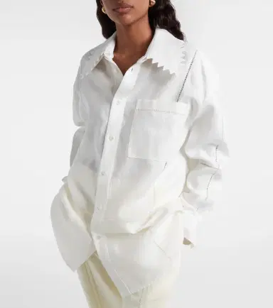 Bottega Veneta Oversized linen shirt | Thumbnail 6
