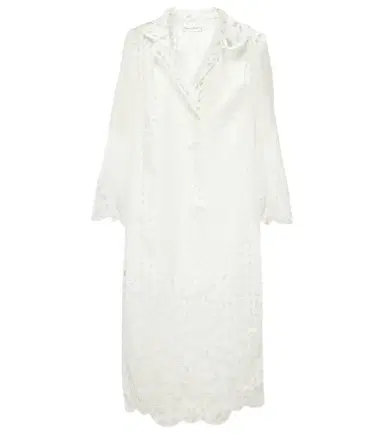 Oscar de la Renta Floral trellis guipure lace-trimmed tunic | Thumbnail 1