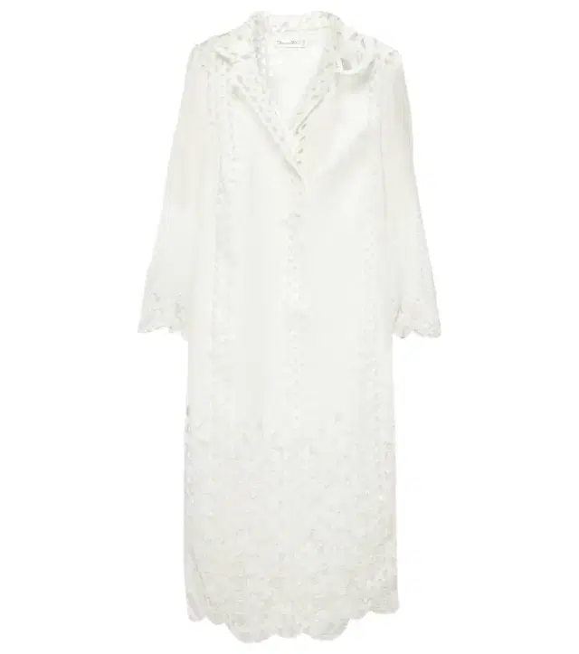 Oscar de la Renta Floral trellis guipure lace-trimmed tunic