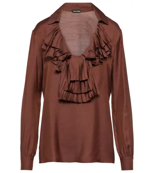 Tom Ford Ruffled twill blouse
