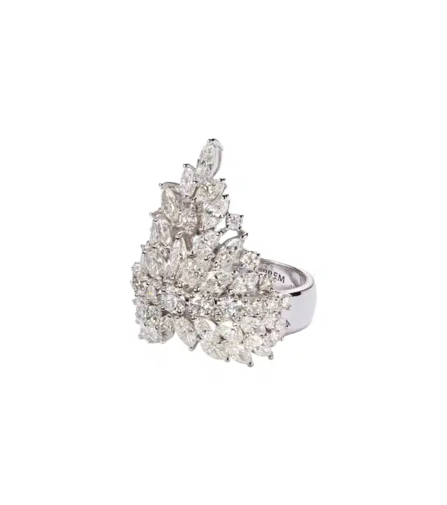 Yeprem Y-Not 18kt white gold ring with diamonds