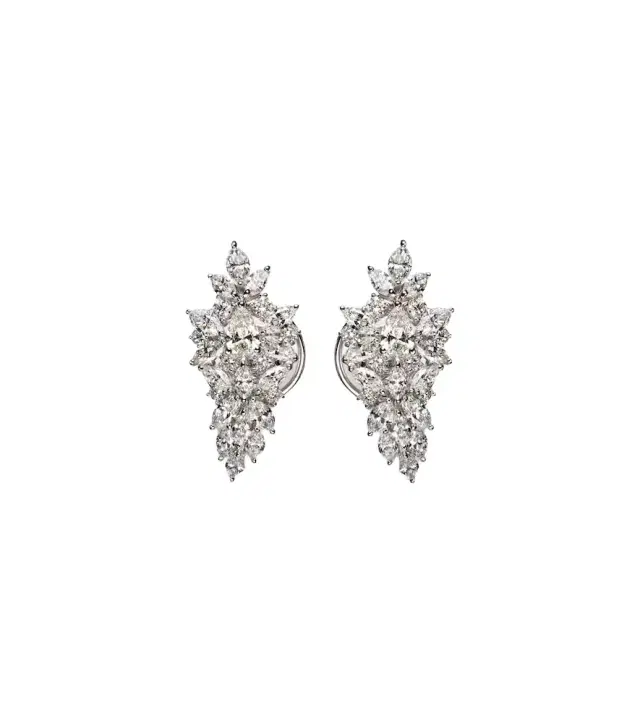 Y-Not 18kt white gold earrings with diamonds