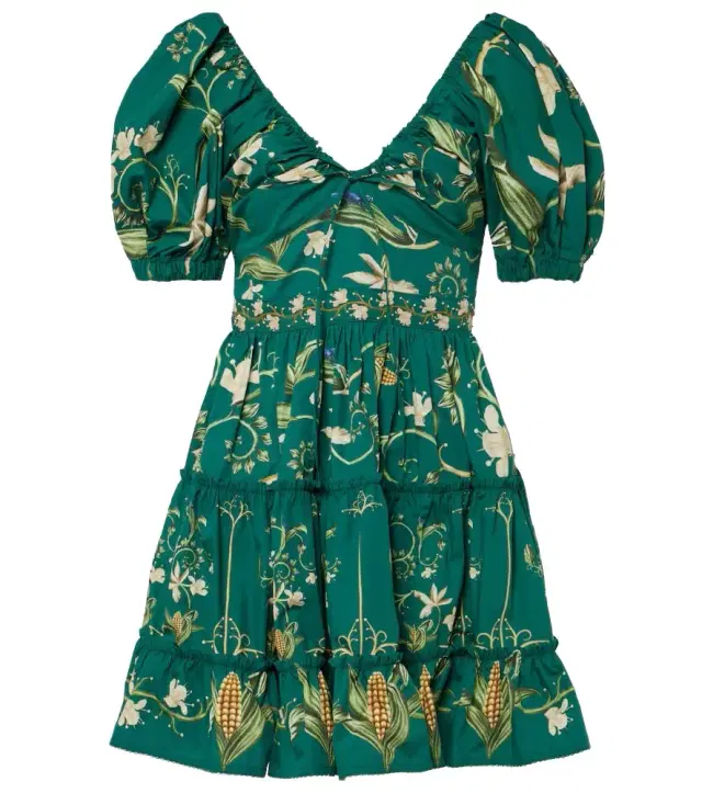 Agua by Agua Bendita Manzanilla Esmeralda cotton minidress