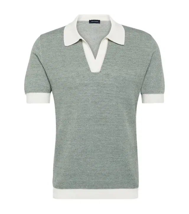 Thom Sweeney Cotton and linen polo shirt
