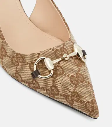 Gucci Horsebit GG slingback pumps | Thumbnail 2