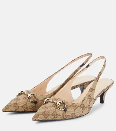 Gucci Horsebit GG slingback pumps | Thumbnail 3